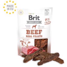 Brit Meaty Jerky Beef Real Fillets Snackbar Med Bøf 80gr DATOVARER